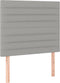 vidaXL - Hoofdborden - 2 - st - 80x5x78/88 - cm - stof - lichtgrijs