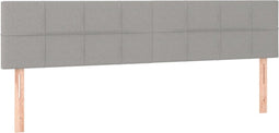 vidaXL - Hoofdborden - 2 - st - 80x5x78/88 - cm - stof - lichtgrijs