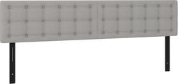 vidaXL - Hoofdborden - 2 - st - 80x5x78/88 - cm - stof - lichtgrijs