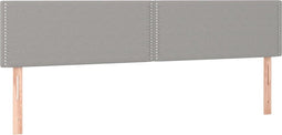 vidaXL - Hoofdborden - 2 - st - 80x5x78/88 - cm - stof - lichtgrijs
