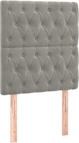 vidaXL - Hoofdborden - 2 - st - 80x7x78/88 - cm - fluweel - lichtgrijs