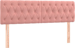 vidaXL - Hoofdborden - 2 - st - 80x7x78/88 - cm - fluweel - roze