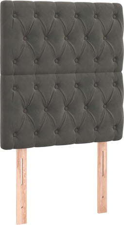 vidaXL - Hoofdborden - 2 - st - 80x7x78/88 - cm - fluweel - donkergrijs