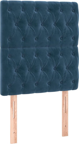 vidaXL - Hoofdborden - 2 - st - 80x7x78/88 - cm - fluweel - donkerblauw