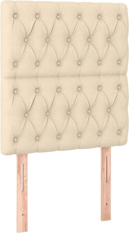 vidaXL - Hoofdborden - 2 - st - 80x7x78/88 - cm - stof - crèmekleurig