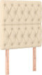 vidaXL - Hoofdborden - 2 - st - 80x7x78/88 - cm - stof - crèmekleurig
