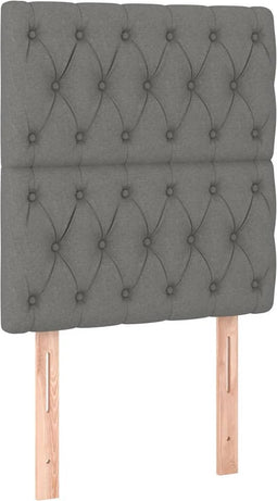 vidaXL - Hoofdborden - 2 - st - 80x7x78/88 - cm - stof - donkergrijs