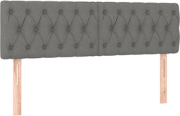 vidaXL - Hoofdborden - 2 - st - 80x7x78/88 - cm - stof - donkergrijs