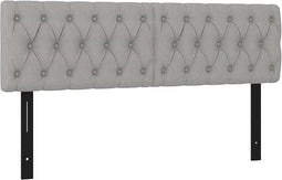 vidaXL - Hoofdborden - 2 - st - 80x7x78/88 - cm - stof - lichtgrijs