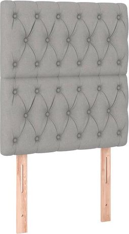 vidaXL - Hoofdborden - 2 - st - 80x7x78/88 - cm - stof - lichtgrijs