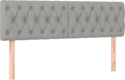 vidaXL - Hoofdborden - 2 - st - 80x7x78/88 - cm - stof - lichtgrijs