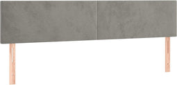 vidaXL - Hoofdborden - 2 - st - 90x5x78/88 - cm - fluweel - lichtgrijs