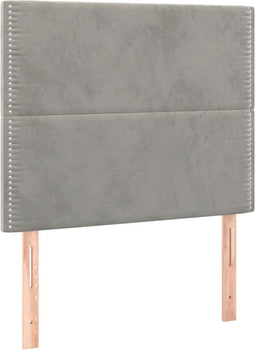 vidaXL - Hoofdborden - 2 - st - 90x5x78/88 - cm - fluweel - lichtgrijs