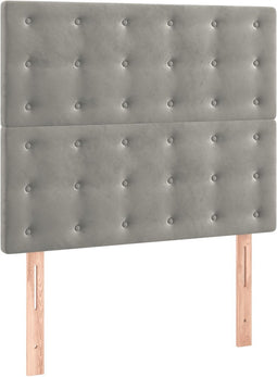 vidaXL - Hoofdborden - 2 - st - 90x5x78/88 - cm - fluweel - lichtgrijs
