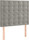vidaXL - Hoofdborden - 2 - st - 90x5x78/88 - cm - fluweel - lichtgrijs