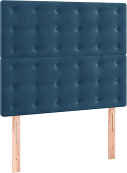 vidaXL - Hoofdborden - 2 - st - 90x5x78/88 - cm - fluweel - donkerblauw