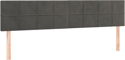 vidaXL - Hoofdborden - 2 - st - 90x5x78/88 - cm - fluweel - donkergrijs
