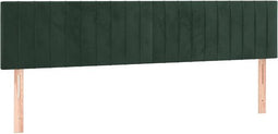 vidaXL - Hoofdborden - 2 - st - 90x5x78/88 - cm - fluweel - donkergroen