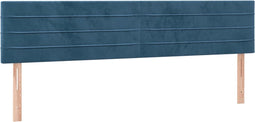 vidaXL - Hoofdborden - 2 - st - 90x5x78/88 - cm - fluweel - donkerblauw