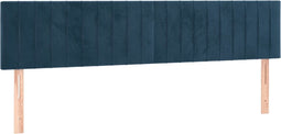 vidaXL - Hoofdborden - 2 - st - 90x5x78/88 - cm - fluweel - donkerblauw