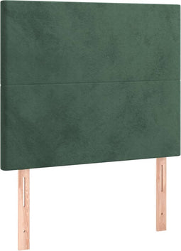 vidaXL - Hoofdborden - 2 - st - 90x5x78/88 - cm - fluweel - donkergroen