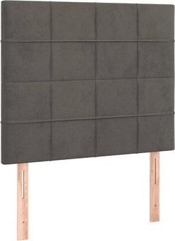 vidaXL - Hoofdborden - 2 - st - 90x5x78/88 - cm - fluweel - donkergrijs