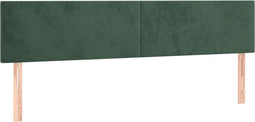 vidaXL - Hoofdborden - 2 - st - 90x5x78/88 - cm - fluweel - donkergroen