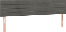 vidaXL - Hoofdborden - 2 - st - 90x5x78/88 - cm - fluweel - donkergrijs
