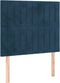vidaXL - Hoofdborden - 2 - st - 90x5x78/88 - cm - fluweel - donkerblauw