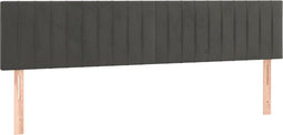 vidaXL - Hoofdborden - 2 - st - 90x5x78/88 - cm - fluweel - donkergrijs
