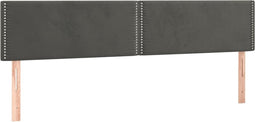 vidaXL - Hoofdborden - 2 - st - 90x5x78/88 - cm - fluweel - donkergrijs