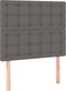 vidaXL - Hoofdborden - 2 - st - 90x5x78/88 - cm - kunstleer - grijs