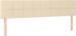 vidaXL - Hoofdborden - 2 - st - 90x5x78/88 - cm - stof - crèmekleurig