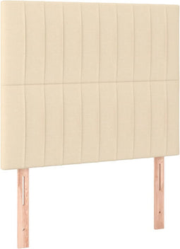 vidaXL - Hoofdborden - 2 - st - 90x5x78/88 - cm - stof - crèmekleurig