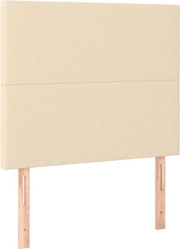 vidaXL - Hoofdborden - 2 - st - 90x5x78/88 - cm - stof - crèmekleurig