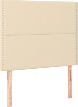 vidaXL - Hoofdborden - 2 - st - 90x5x78/88 - cm - stof - crèmekleurig