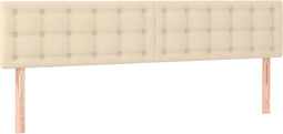 vidaXL - Hoofdborden - 2 - st - 90x5x78/88 - cm - stof - crèmekleurig