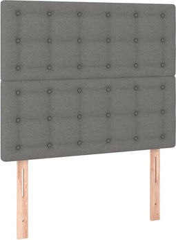 vidaXL - Hoofdborden - 2 - st - 90x5x78/88 - cm - stof - donkergrijs