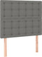 vidaXL - Hoofdborden - 2 - st - 90x5x78/88 - cm - stof - donkergrijs