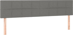 vidaXL - Hoofdborden - 2 - st - 90x5x78/88 - cm - stof - donkergrijs
