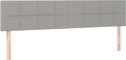 vidaXL - Hoofdborden - 2 - st - 90x5x78/88 - cm - stof - lichtgrijs
