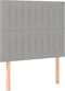 vidaXL - Hoofdborden - 2 - st - 90x5x78/88 - cm - stof - lichtgrijs
