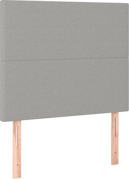 vidaXL - Hoofdborden - 2 - st - 90x5x78/88 - cm - stof - lichtgrijs