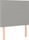 vidaXL - Hoofdborden - 2 - st - 90x5x78/88 - cm - stof - lichtgrijs