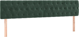 vidaXL - Hoofdborden - 2 - st - 90x7x78/88 - cm - fluweel - donkergroen