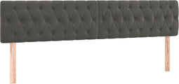vidaXL - Hoofdborden - 2 - st - 90x7x78/88 - cm - fluweel - donkergrijs