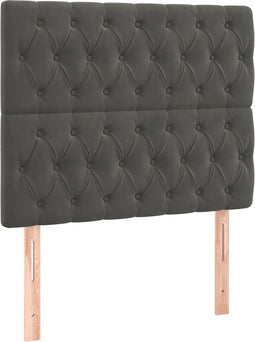 vidaXL - Hoofdborden - 2 - st - 90x7x78/88 - cm - fluweel - donkergrijs