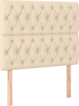 vidaXL - Hoofdborden - 2 - st - 90x7x78/88 - cm - stof - crèmekleurig