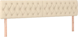 vidaXL - Hoofdborden - 2 - st - 90x7x78/88 - cm - stof - crèmekleurig
