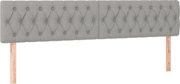 vidaXL - Hoofdborden - 2 - st - 90x7x78/88 - cm - stof - lichtgrijs